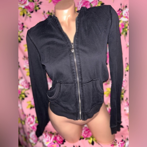 Twisted heart hoodie sweatshirt track jacket Y2k 90’s crystal rhinestone zip up - Picture 5 of 9